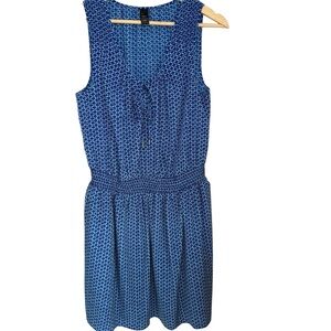 GAP Dress Blue Sleeveless Casual Geometric Pattern Size M